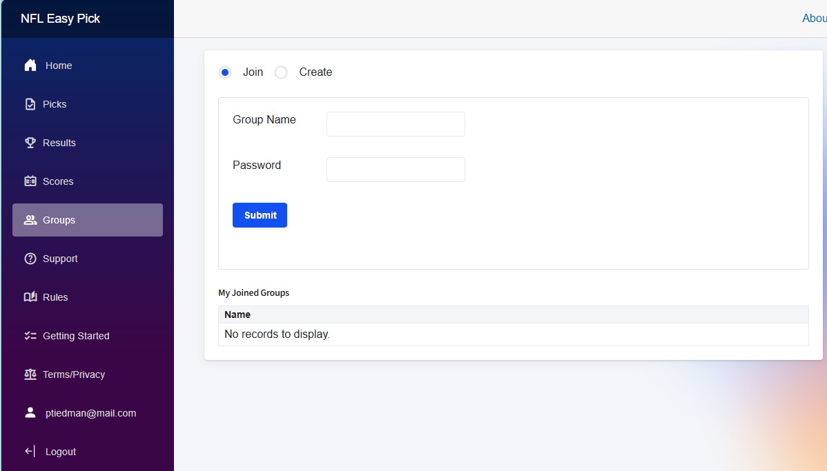 Login screen placeholder