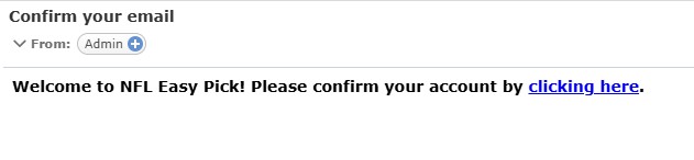 Confirmation email placeholder